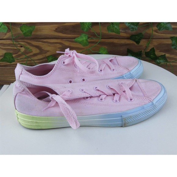 Converse All Star Size 4 Shoes Girls Youth Sneaker Pink Textile Lace Up - Picture 5 of 10